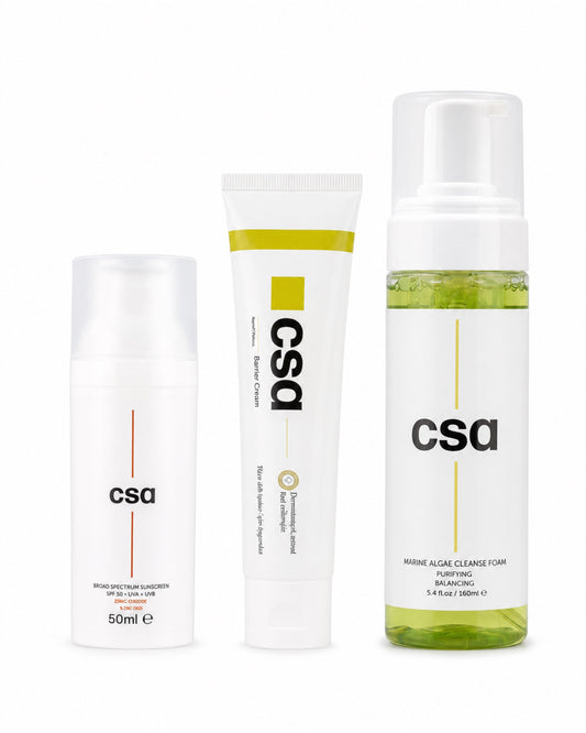 CSA AI - CSA | Barrier Cream + Marine Algae Cleanse Foam + Bitkisel Işık Bariyeri Güneş Kremi 3'lü Set - 02